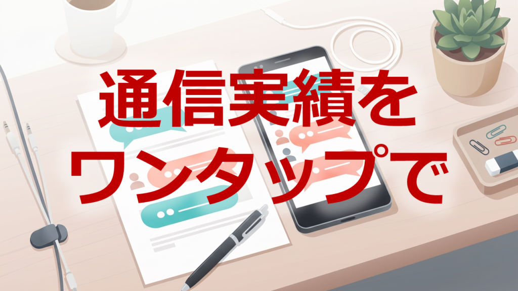 通信実績をワンタップ