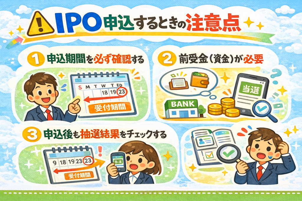 IPO申込の注意点とステップ