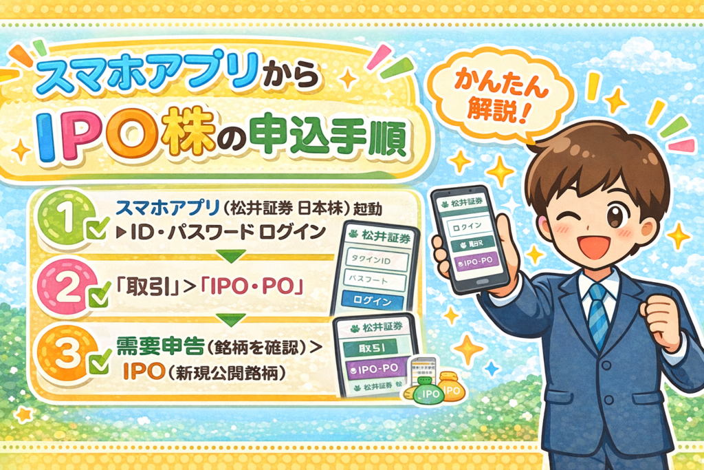 スマホアプリからIPO株申込手順