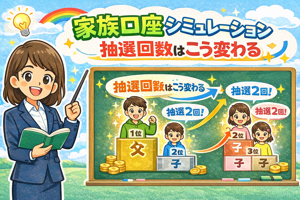 家族口座抽選回数シミュレーション