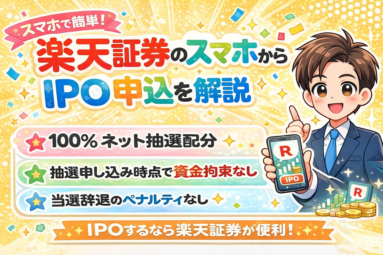 楽天証券IPOスマホから申込方法