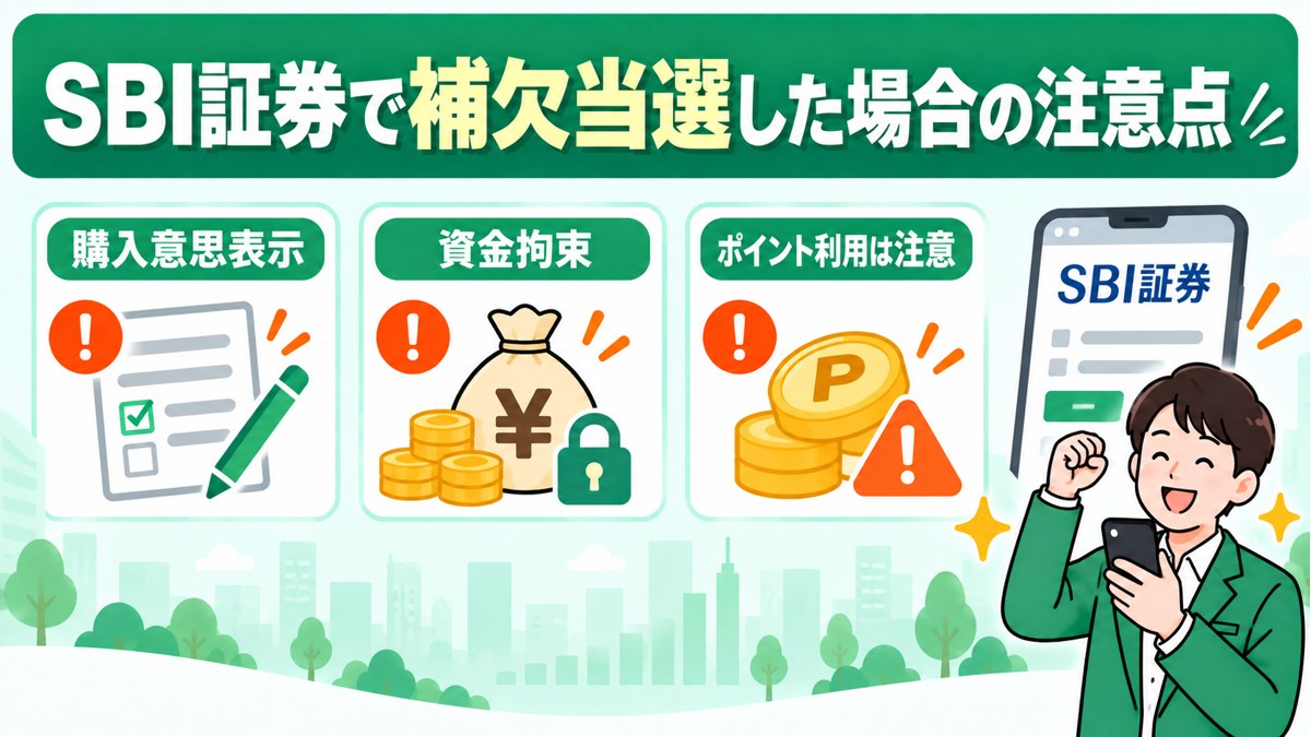 SBI証券でIPO補欠当選した場合の注意点