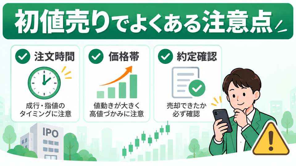 IPO初値売りで確認したい注文時間・価格帯・約定確認