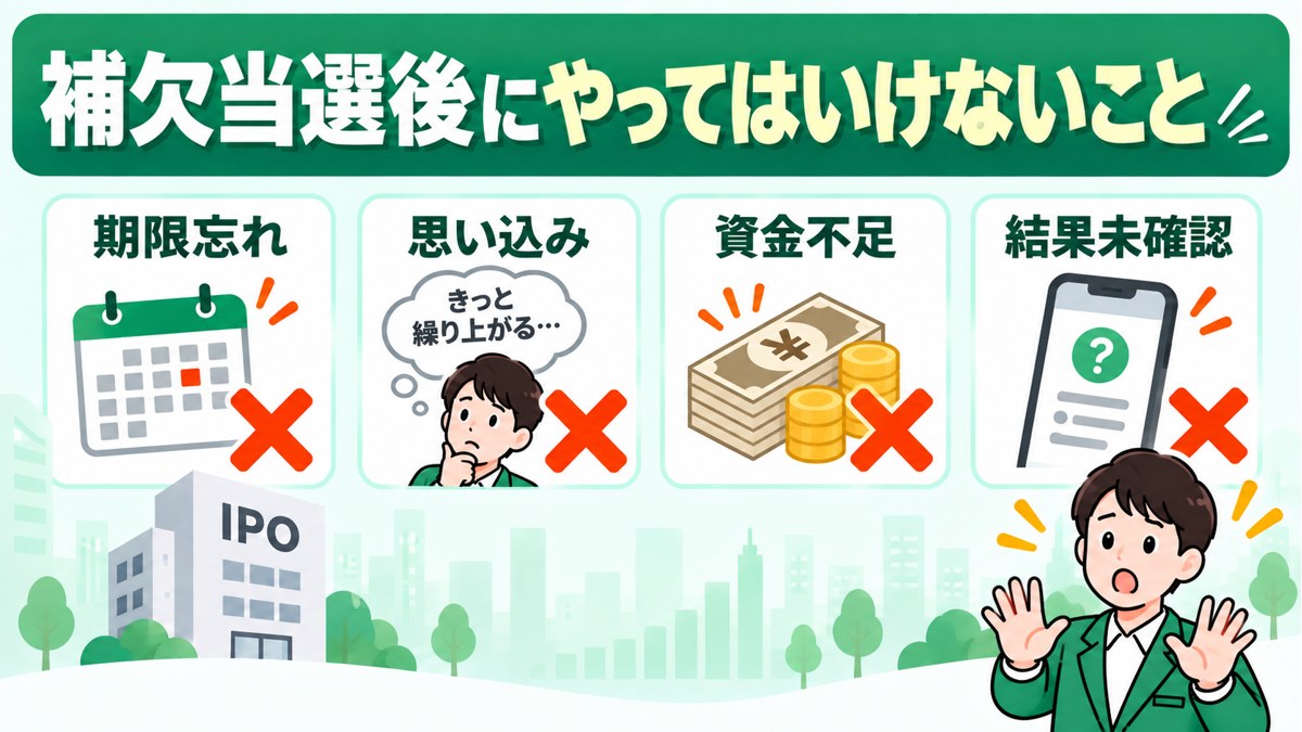 IPO補欠当選後にやってはいけないこと