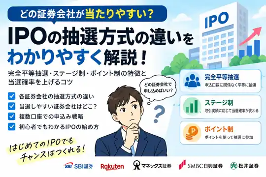 SBI・マネックス・松井・楽天など証券会社ごとのIPO抽選方式の違い