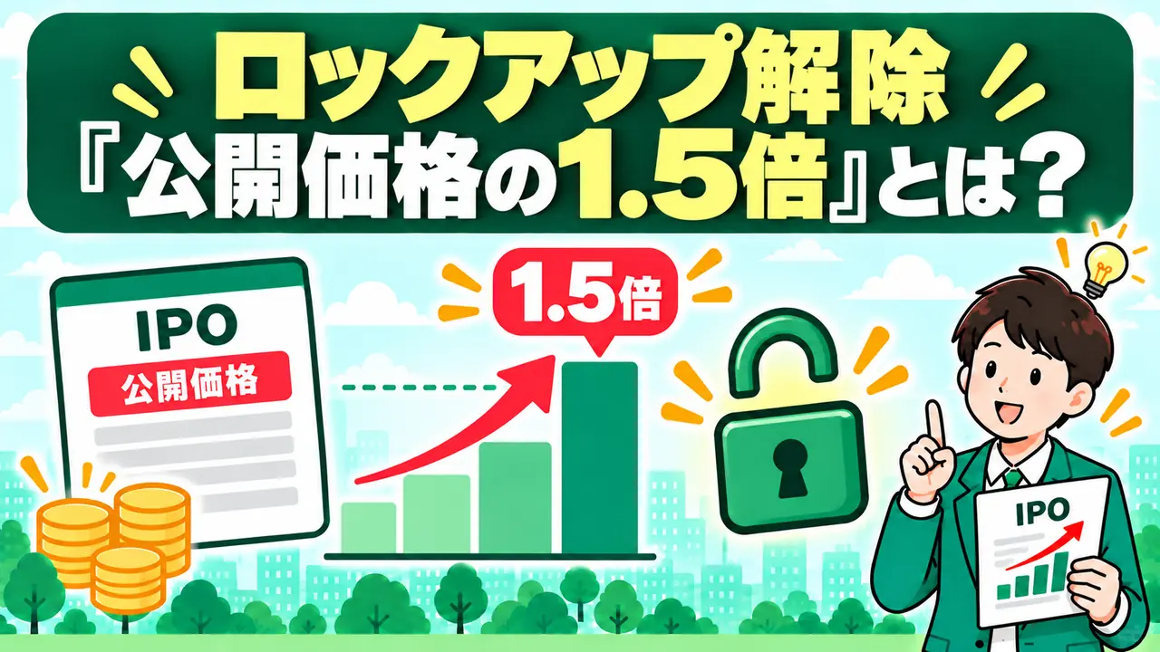 公開価格の1.5倍に達した場合のロックアップ解除